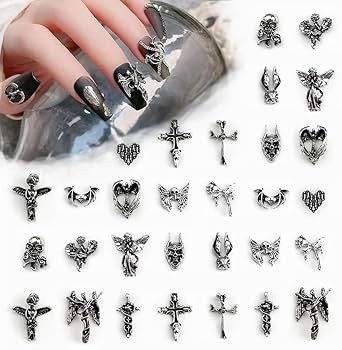 ネイルパーツ 3D立体ネイルパーツ パーツ ネイル Amazon | ネイルパーツ レトロパンクネイルアートジュエリー、3D